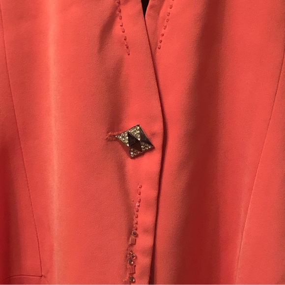 St. Anthony Evening Coral Beaded Dress Jacket size 24W - Picture 11 of 11